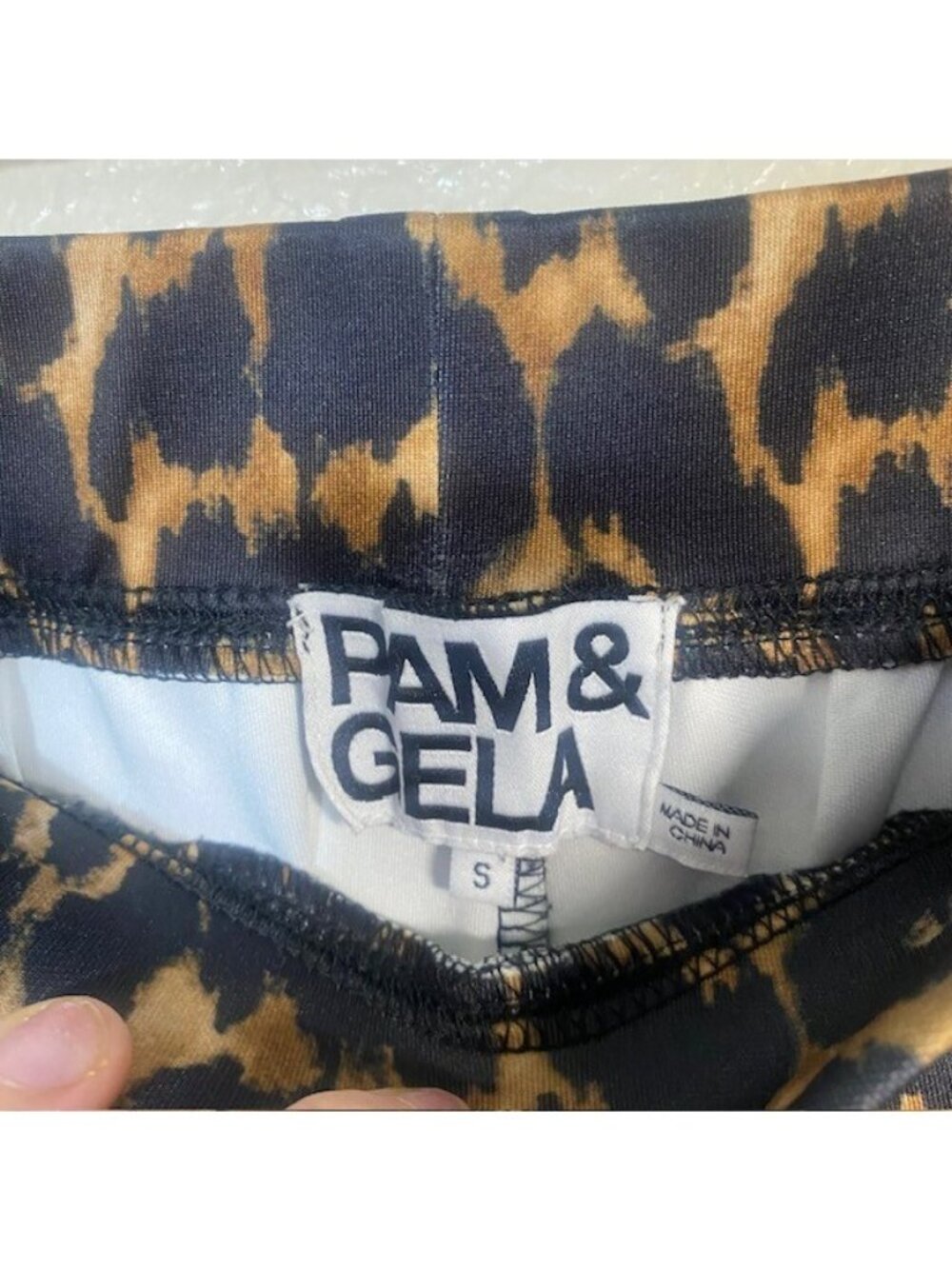 PAM & GELA LEOPARD PRINT TRACK PANTS RACING STRIPE Size Small - Picture 3 of 6